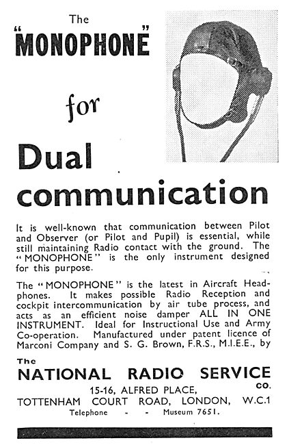 National Radio Service. Monophone Intercom                       