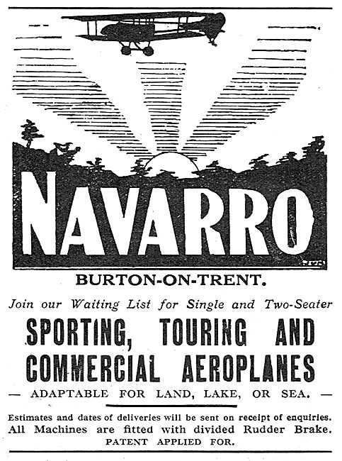 Navarro Aircraft Co. Burton-On-Trent. Touring Aircraft Builders  