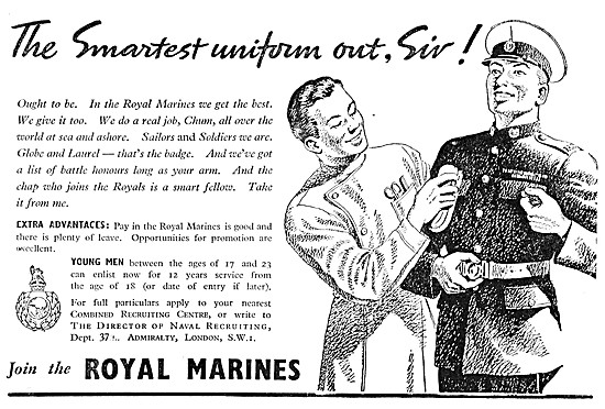 Royal Marines Recruitment Advert 1947                            