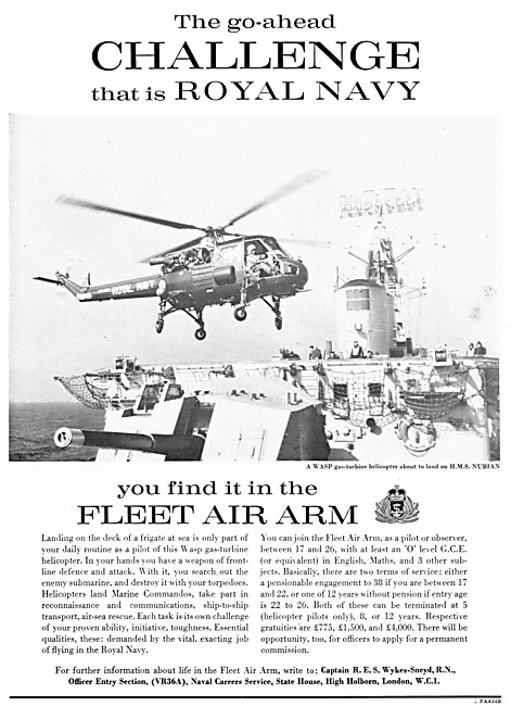 Royal Navy Fleet Air Arm Aircrew Recruitment 1964                