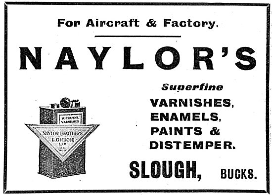 Naylors Paints, Enamels & Varnishes For Aircraft Constructors    