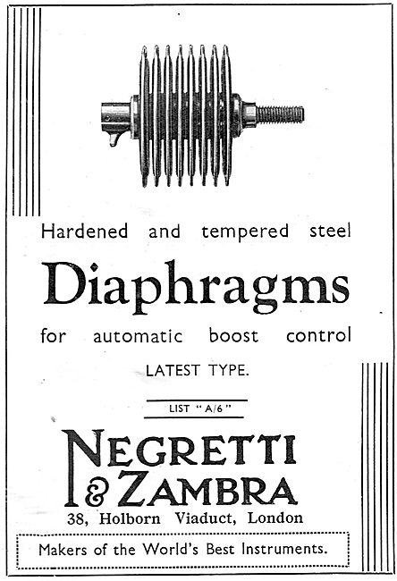 Negretti & Zambra Aircraft Boost Control Diaphragms              