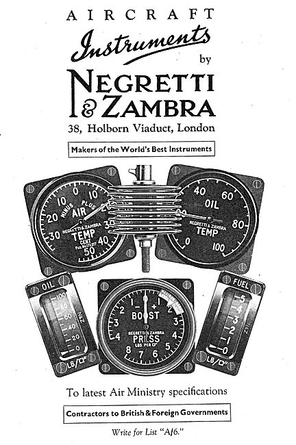 Negretti & Zambra Aircraft Instruments                           