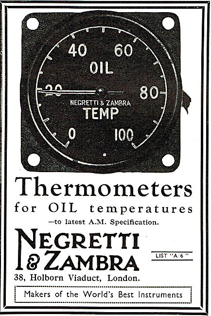 Negretti & Zambra Air Ministry Specification Oil Temp Thermometer