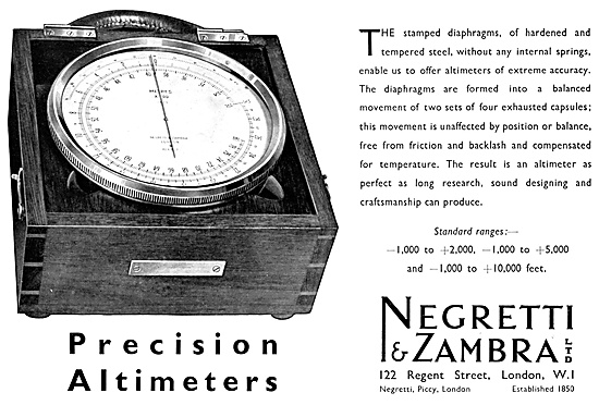 Negretti & Zambra Precision Altimeters                           