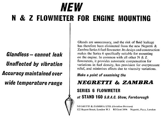 Negretti & Zambra Series 6 Fuel Flowmeters For Aero Engines      