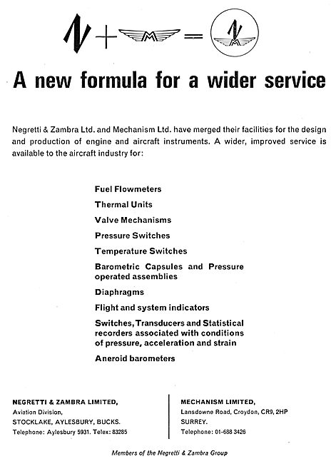 Negretti & Zambra Mechanism Merger                               