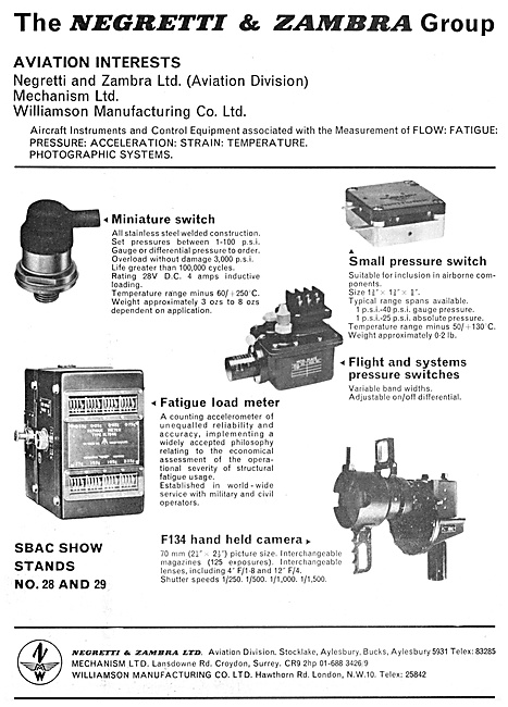 Negretti & Zambra Aircraft Instruments & Test Equipment          