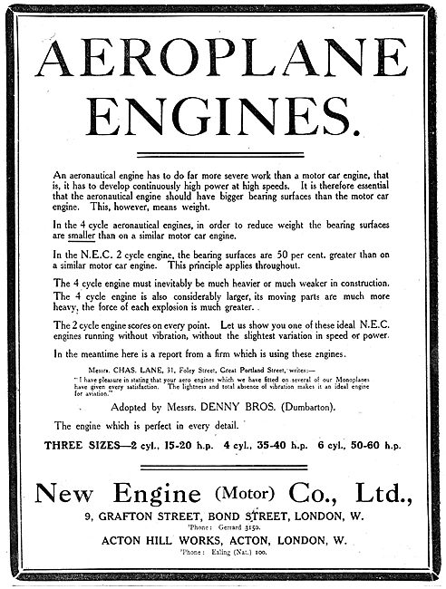 New Engine (Motor) Co - 2 Cycle Aero Engines                     