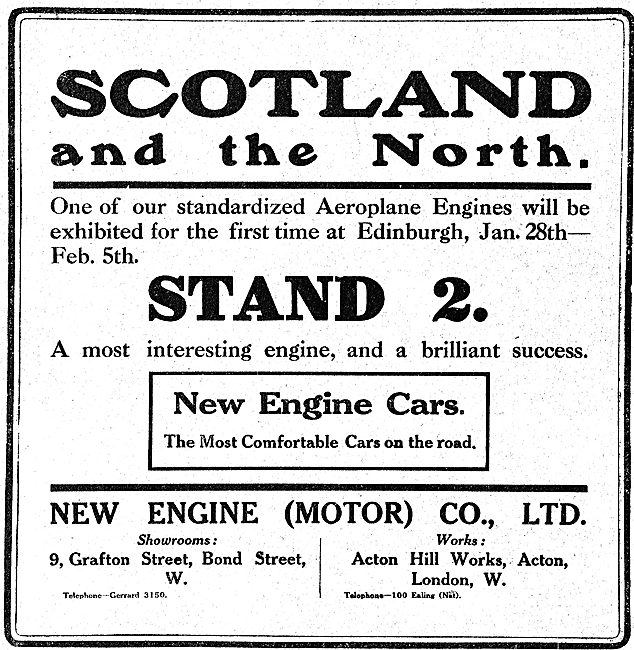 NEC Aero Engines On Show At Edinburgh On January 28th 1910       