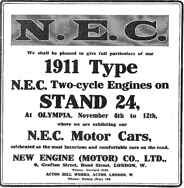 NEC Aero Engines On Display At Olympia On November 4th -12th 1910