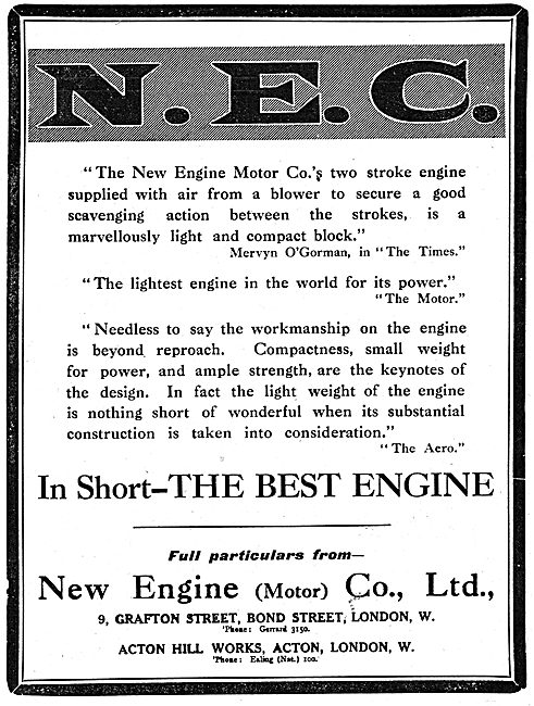 New Engine Co : NEC Aeroplane Engines                            