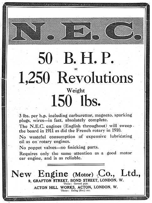 New Engine Co : NEC Aeroplane Engines                            