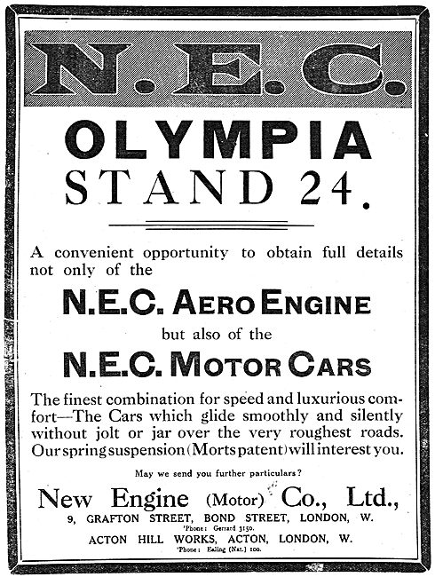 New Engine Co : NEC Aeroplane Engines - Olympia 1911             