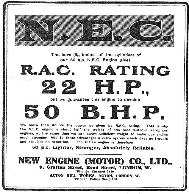 NEC Aero Engine RAC Rating 22 HP. Guaranteed To Develop          