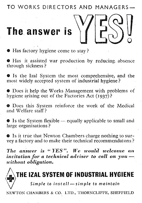 Newton Chambers IZAL System Of Industrial Hygiene                