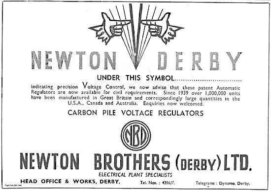 Newton Brothers Derby Carbon Pile Voltage Regulators             