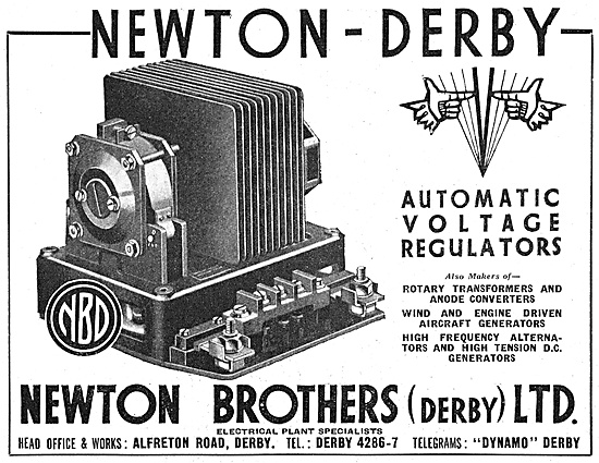 Newton-Derby Generators Voltage Regulators & Rotary Transformers 