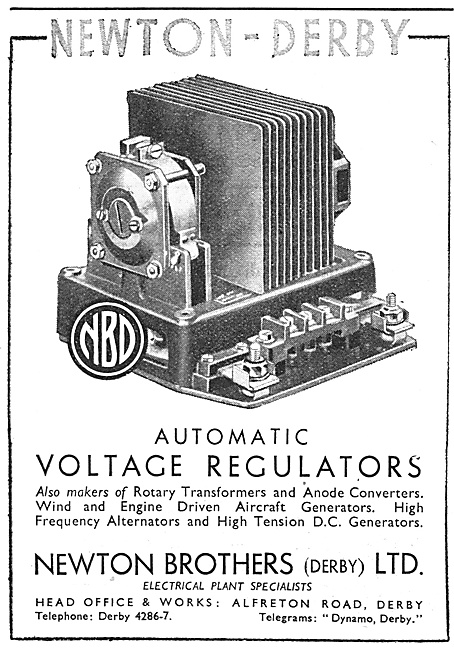 Newton-Derby Generators Voltage Regulators & Rotary Transformers 