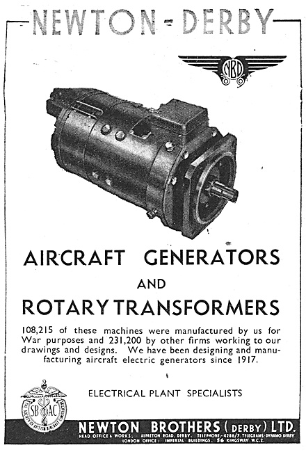 Newton-Derby Generators Voltage Regulators & Rotary Transformers 