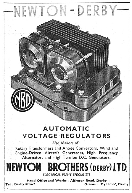 Newton-Derby Generators Voltage Regulators & Rotary Transformers 