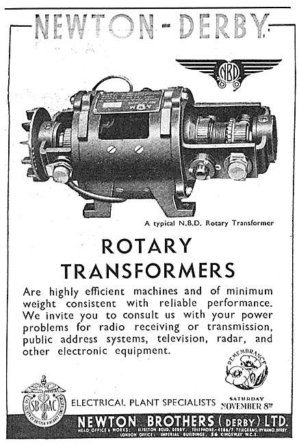 Newton-Derby Generators Voltage Regulators & Rotary Transformers 