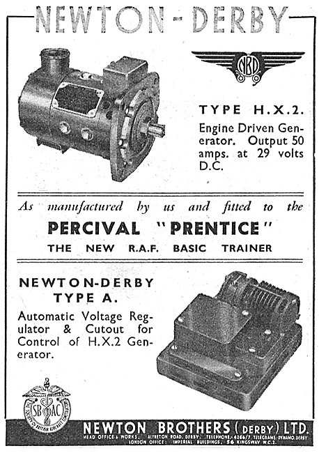 Newton-Derby Generators Voltage Regulators & Rotary Transformers 