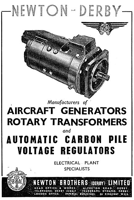 Newton-Derby Aircraft Generators & Rotary Transformers           