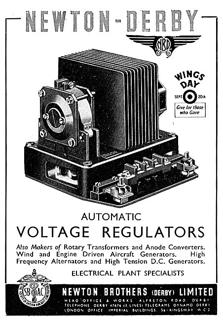 Newton-Derby Generators & Voltage Regulators                     