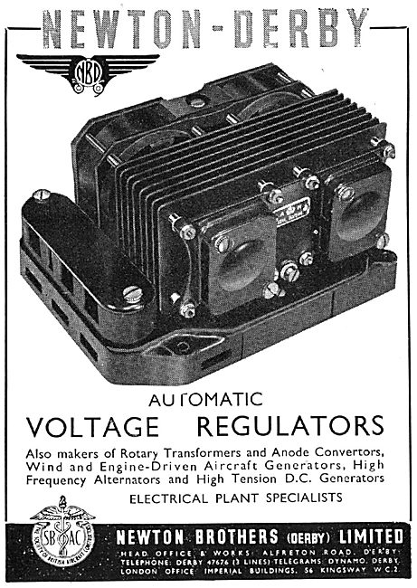 Newton-Derby Generators Voltage Regulators & Rotary Transformers 