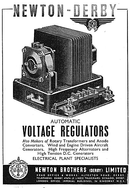 Newton-Derby Generators Voltage Regulators & Rotary Transformers 