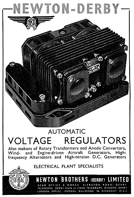 Newton-Derby Generators Voltage Regulators & Rotary Transformers 