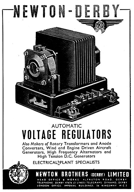 Newton-Derby Generators Voltage Regulators & Rotary Transformers 