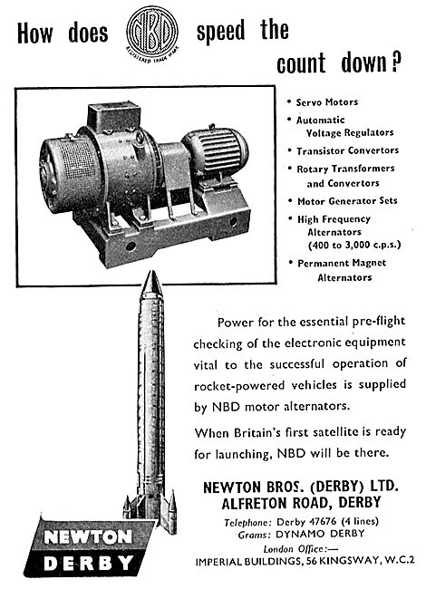 Newton-Derby Electrical Components For Aircraft: Alternators     