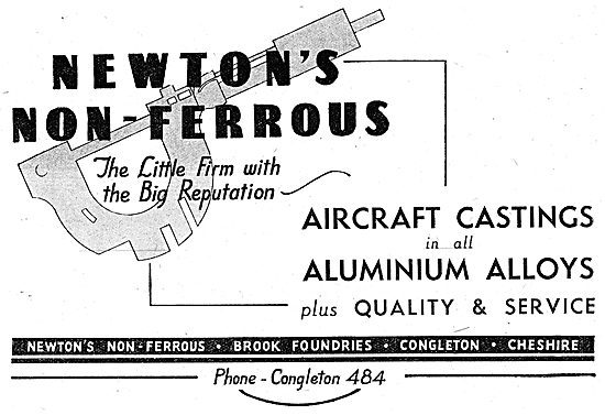 Newtons Non-Ferrous. Alloy Castings Brook Foundries. Congleton.  