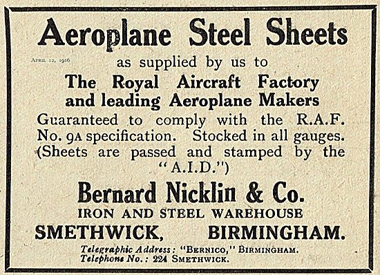 Bernard Nicklin Steel Sheets                                     