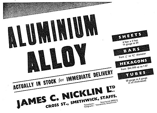 James C. Nicklin Ltd. Smethwick. Aluminium Alloys                