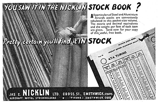 Nicklin & Co. Smethwick. Aeroplane Steel Sheets                  