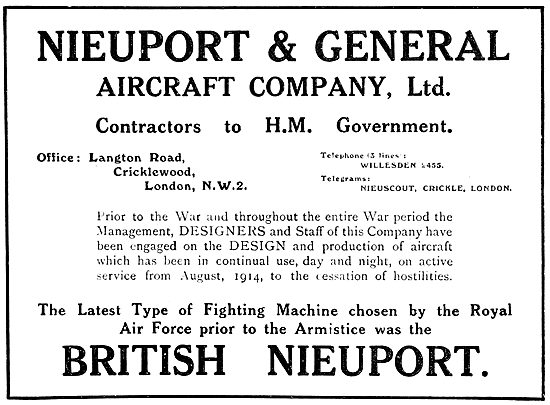 British Nieuport Aircraft                                        