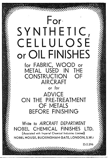 Nobel Synthetic Cellulose Or Oil Finishes For Aircraft           