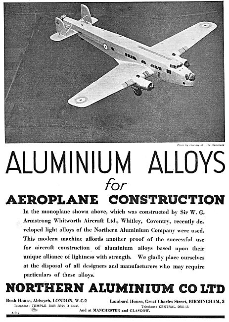 Northern Aluminium Alloys For Aeroplane Construction             