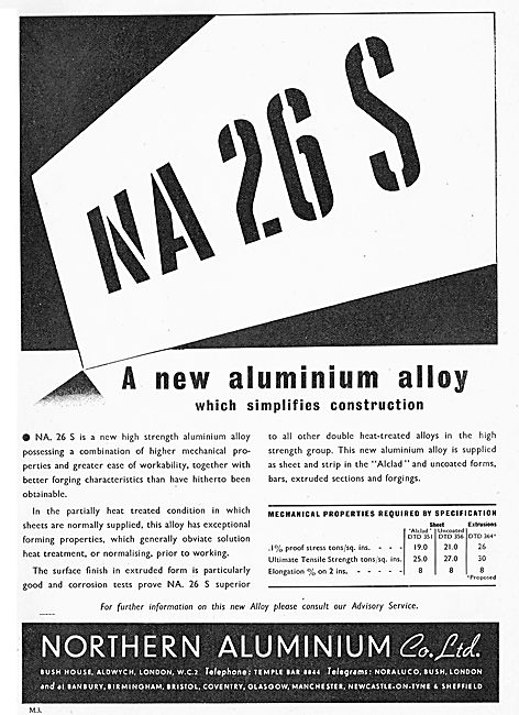 Northern Aluminium Announce NA 26 S - A New Aluminium Alloy.     