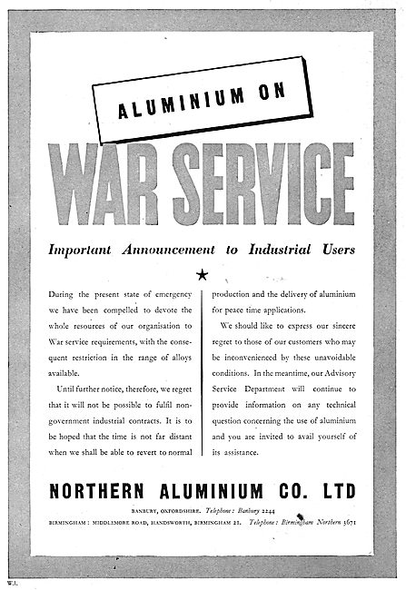 Northern Aluminium On War Service                                