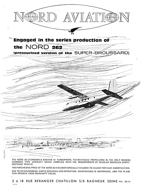 Nord 262. Pressurized Version Of The Super-Broussard             