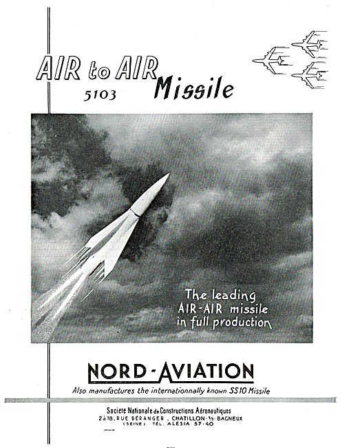 Nord Aviation 5103 Air To Air Missile                            