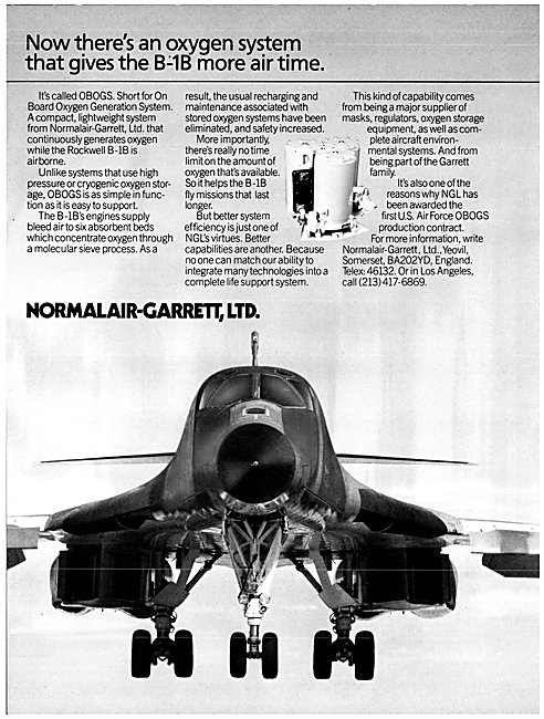 Normalair-Garrett OBOGS Oxygen Generating System - Rockwell B-1B 