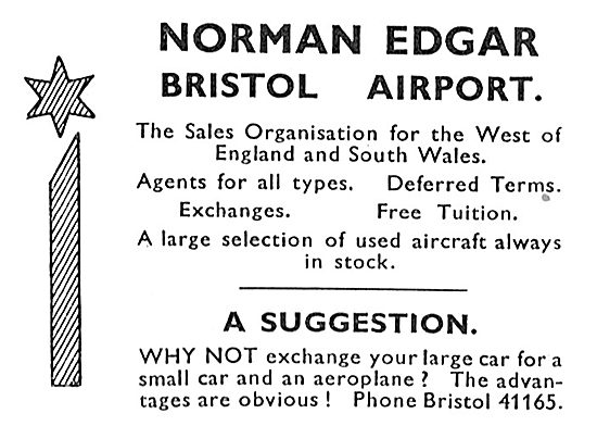 Norman Edgar, Bristol Airport Aircraft Sales                     