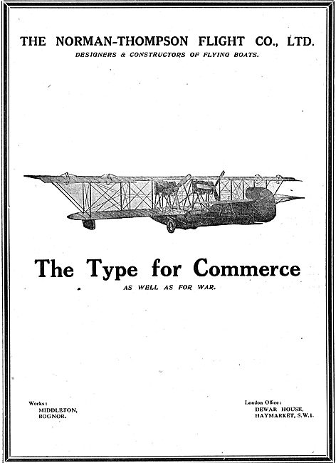 Norman Thompson Aeroplanes For Commerce Or For War               