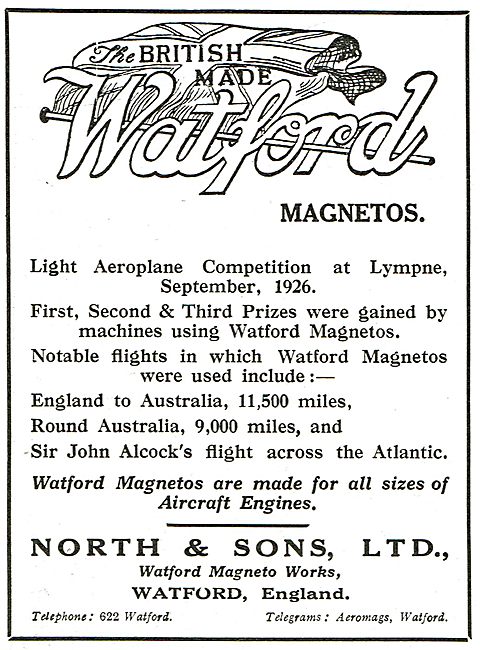 North & Sons - British Made Watford Magnetos                     
