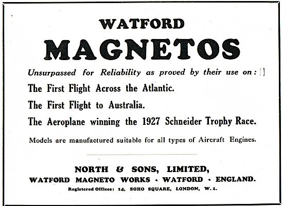 North & Sons - British Made Watford Magnetos                     